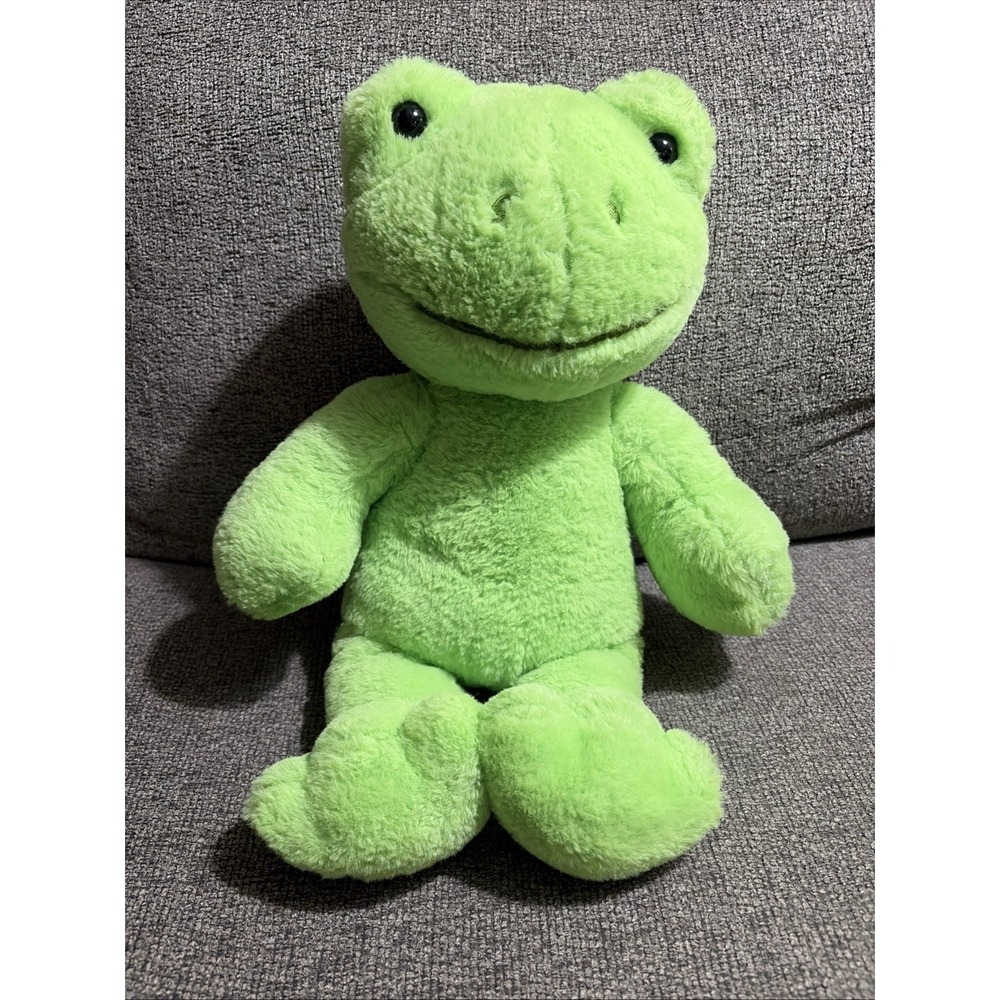 Build A Bear Spring Green Frog Plush Stuffed Animal 16" Soft Toy